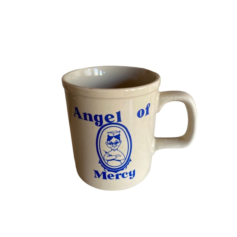 Angel of Mercy Nurse Japan Ceramic Blue Coffee Mug
